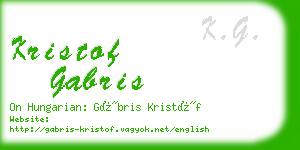 kristof gabris business card